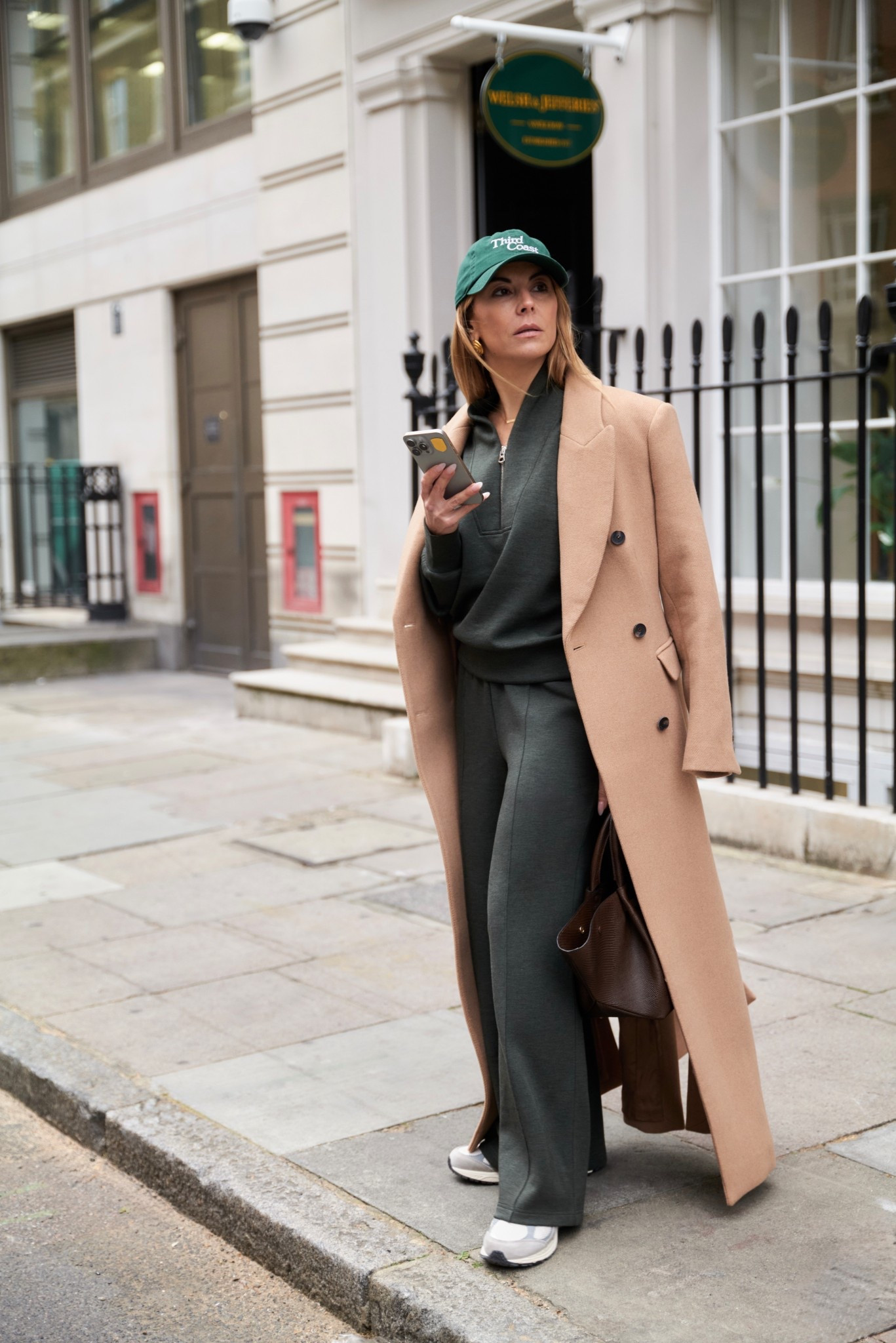 I wear XS in Varley it runs big ! 
Coat I am wearing a UK
Hat is Third Coast 
Demellier bag was a collaboration. 