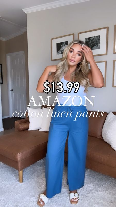 
Use code EKYXVA5G which brings the pants down to $13.99!!!!! 

I’m wearing a medium bc I’m 18 weeks pregnant but i definitely say these fit TTS & are available in 5 colors 

#linenpants #summerstyle #summerfashion #widelegpants 

#LTKFindsUnder50 #LTKStyleTip #LTKFindsUnder100