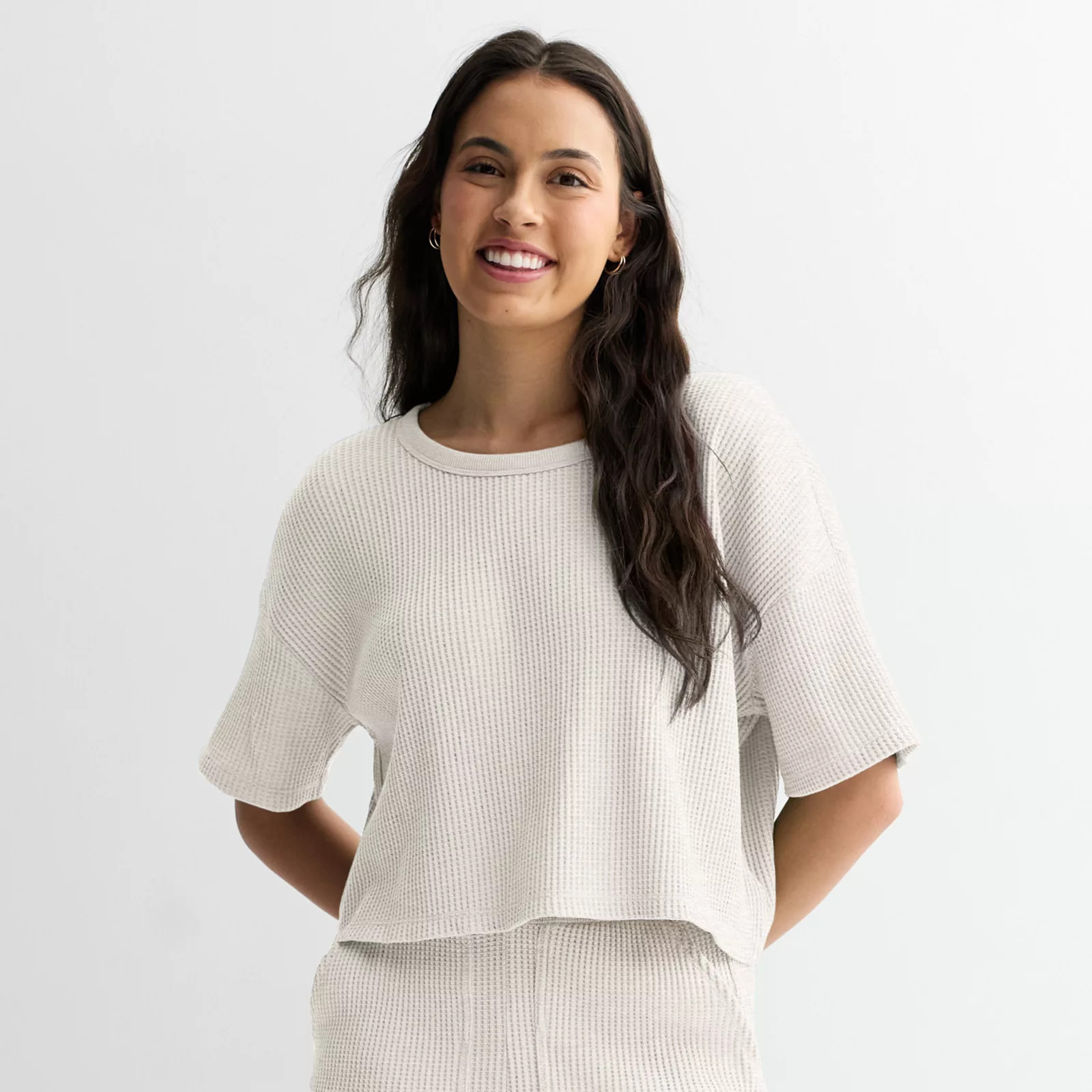 Juniors' SO® Waffle Scoopneck Tee | Kohl's