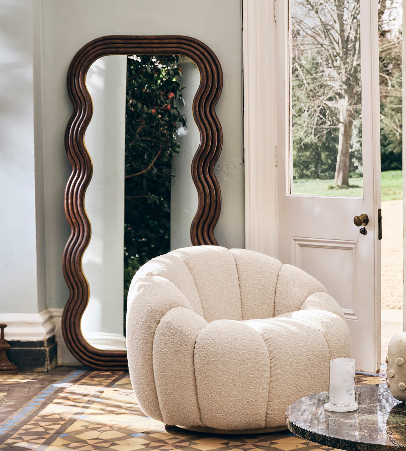 Aiden Floor Mirror, Burl | Soho Home Ltd