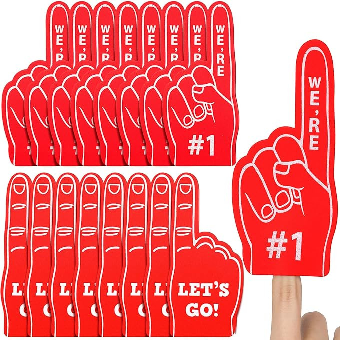 Sinmoe 24 Pcs Mini Foam Finger Baseball Fan Mini Foam Finger, We're #1 Sports Themed Party Suppli... | Amazon (US)