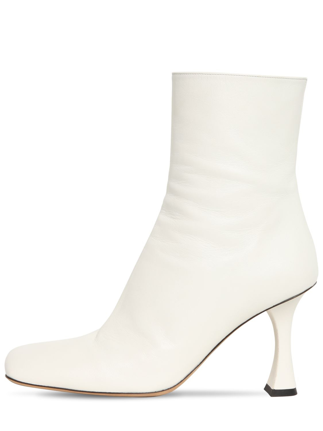 90MM LEATHER ANKLE BOOTS | Luisaviaroma