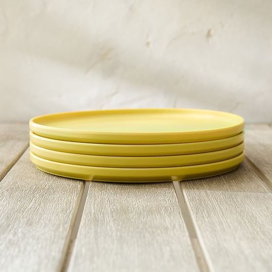 Modern Melamine Outdoor Dinner Plate, Citrus Yellow, Set of 8 | West Elm (US)