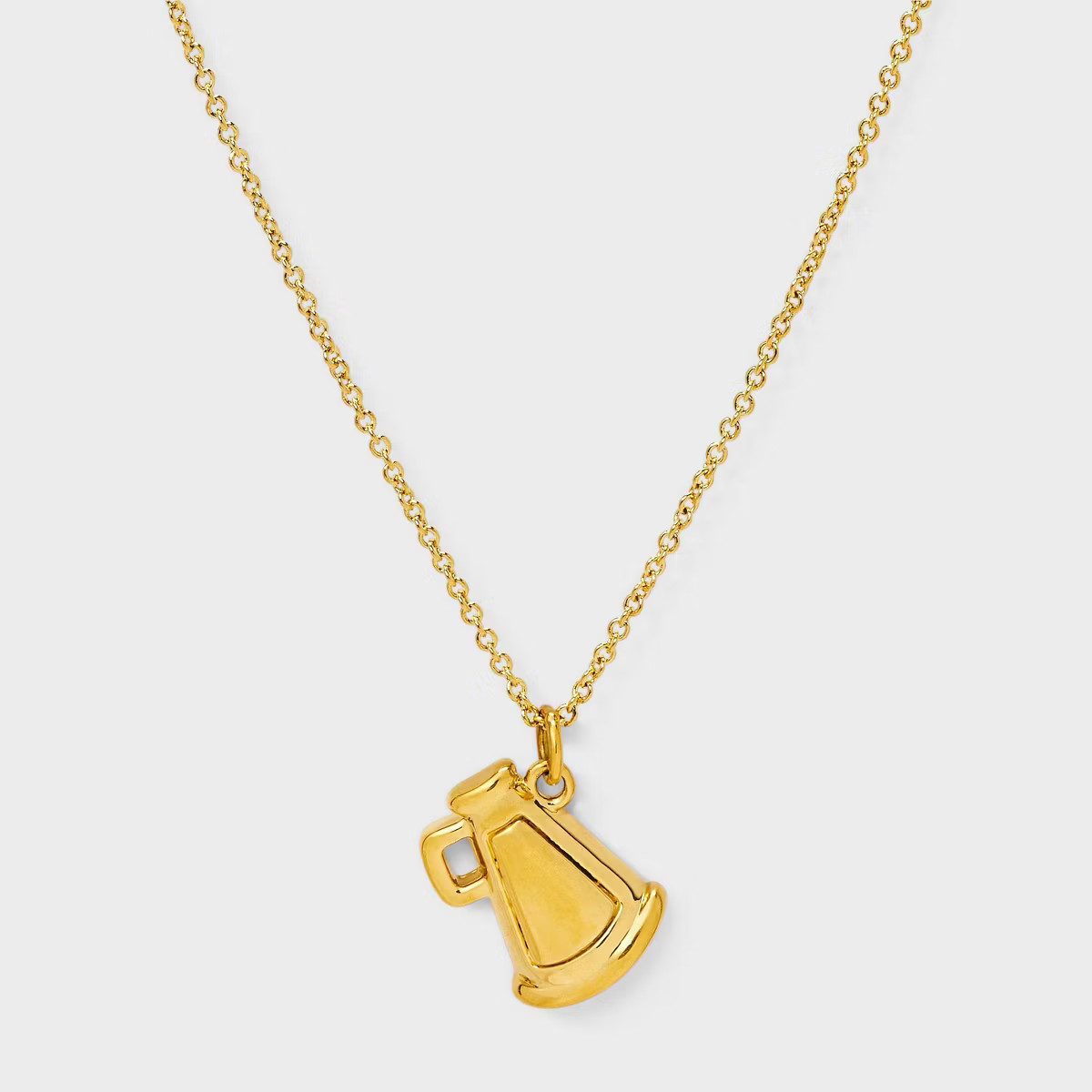 Tiny Tags 14K Gold Ion Plated Cheer Horn Necklace | Target