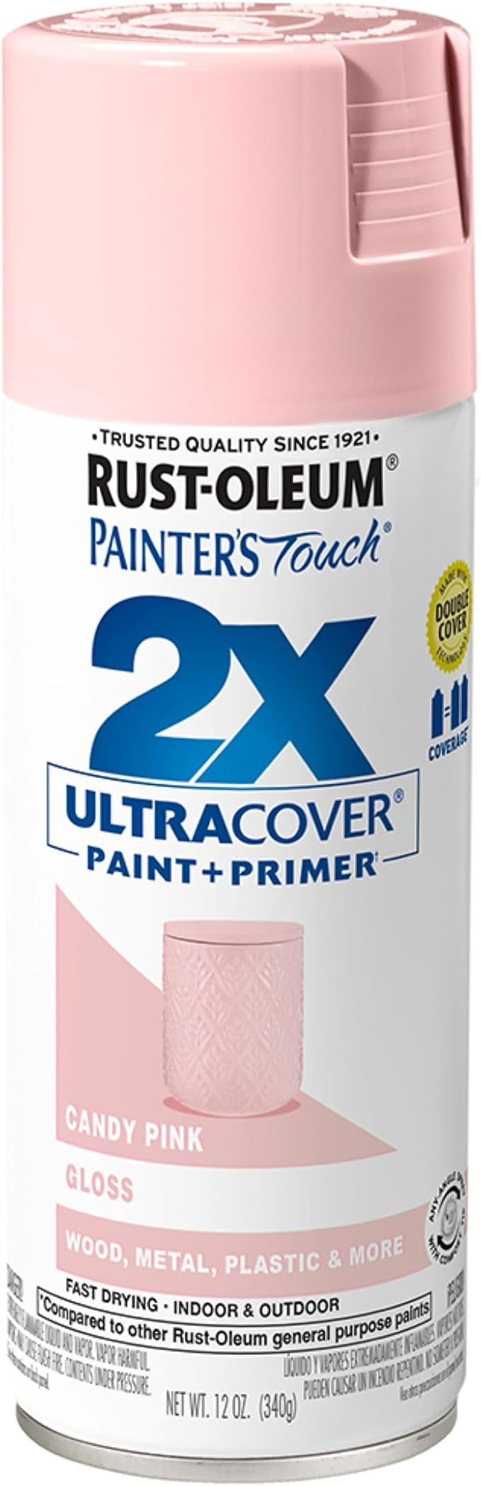 Rust-Oleum 249119 Painter's Touch 2X Ultra Cover Spray Paint, 12 oz, Gloss Candy Pink | Amazon (US)