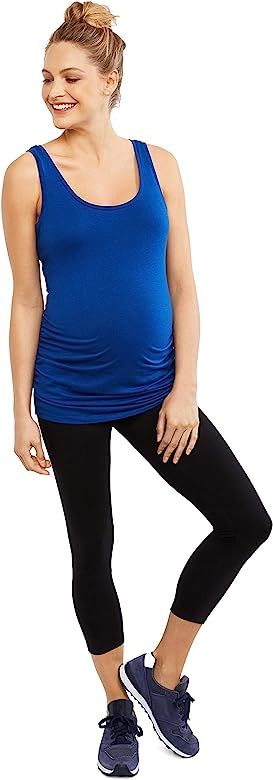 Motherhood Maternity Women's Maternity Essential Stretch Crop Length Secret Fit Belly Leggings | Amazon (US)