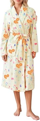 Women Fleece Fruit Print Robe Cute Robes for Women Spring Summer Lightweight Bathrobe Soft Flanne... | Amazon (US)