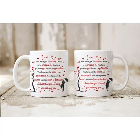 I decided on you Valentine mug Valentine s day gift for boyfriend girlfriend husband wife ceramic co | Walmart (US)