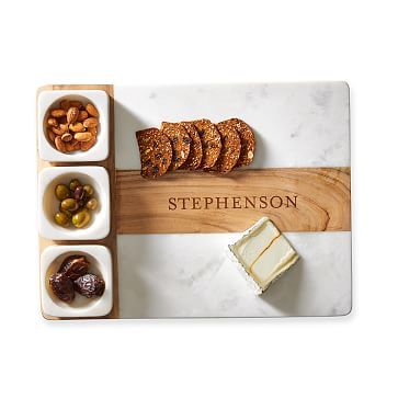 Wood and Marble Appetizer Serving Platter | Mark and Graham | Mark and Graham