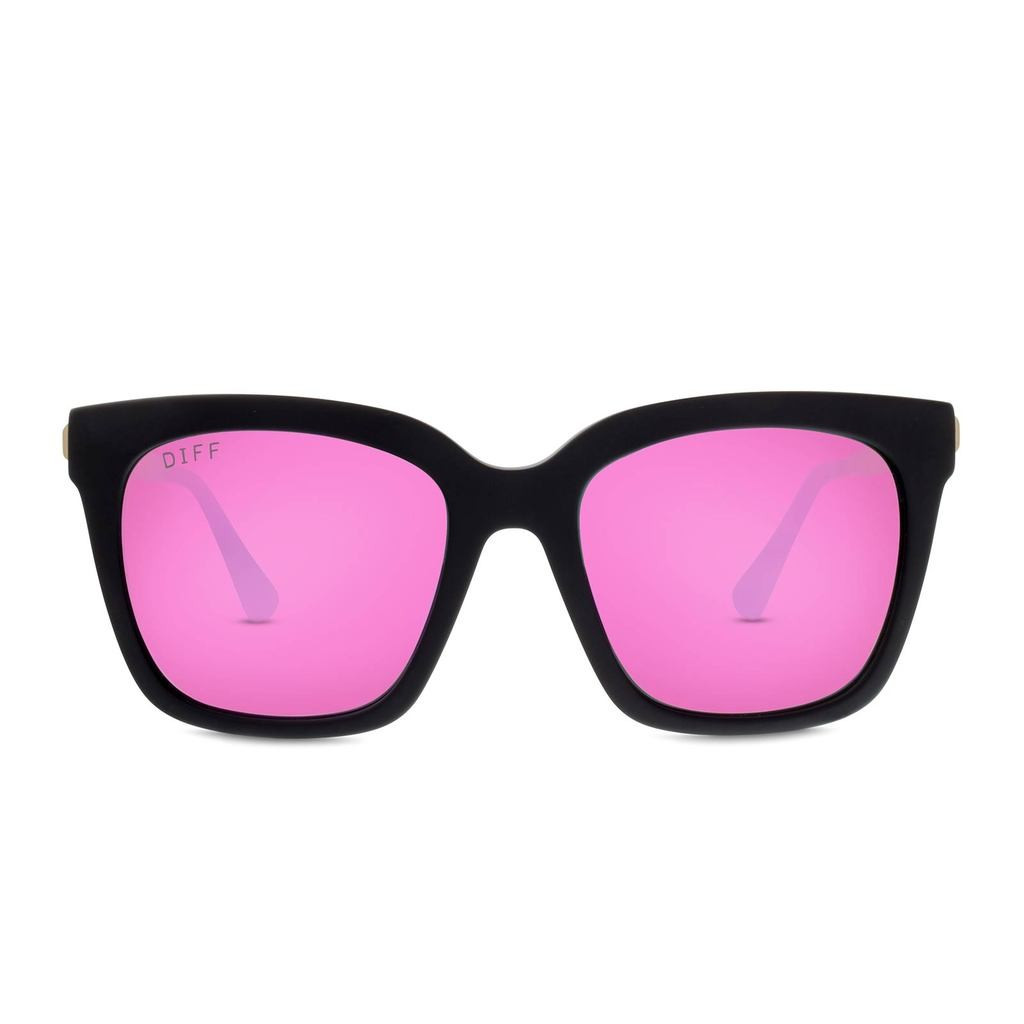 BELLA - MATTE BLACK + PINK MIRROR + POLARIZED | DIFF Eyewear