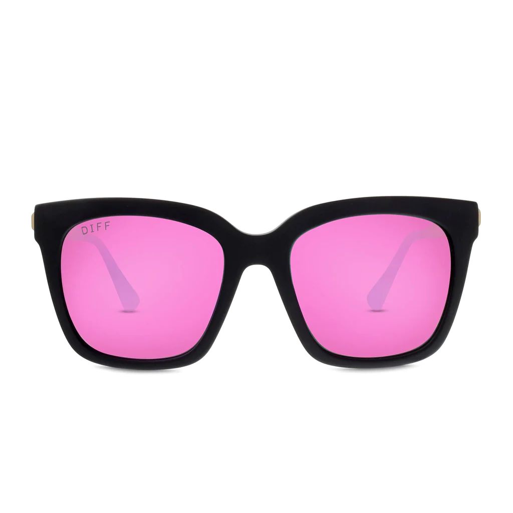 COLOR: matte black   pink mirror   polarized sunglasses | DIFF Eyewear
