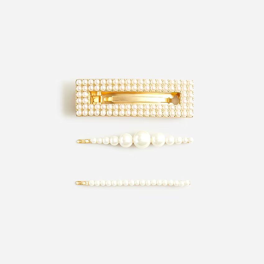 Assorted pearl hair clips | J.Crew US