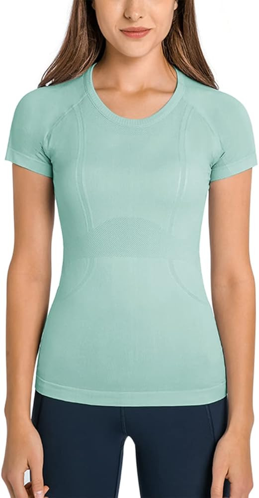 LUYAA Women's Workout Tops Long Sleeve Shirts Yoga Sports Breathable Gym Athletic Top Slim Fit | Amazon (US)