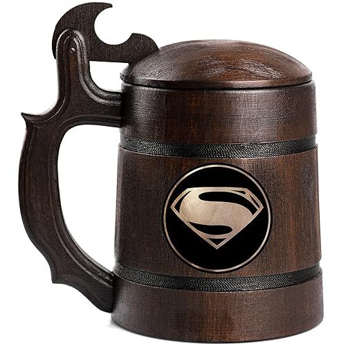Amazon.com: Super Wooden Beer Mug, Superhero Comics Beer Stein, Custom Beer Stein, Gamer Gift, Ga... | Amazon (US)