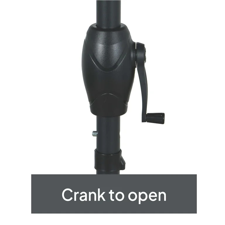 Better Homes & Gardens Premium 9' Black Scallop Market Patio Umbrella, Crank Lift, 3-Angle Tilt | Walmart (US)