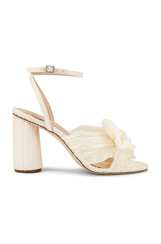 Loeffler Randall Camellia Pleated Bow Heel in Vegan Pearl from Revolve.com | Revolve Clothing (Global)