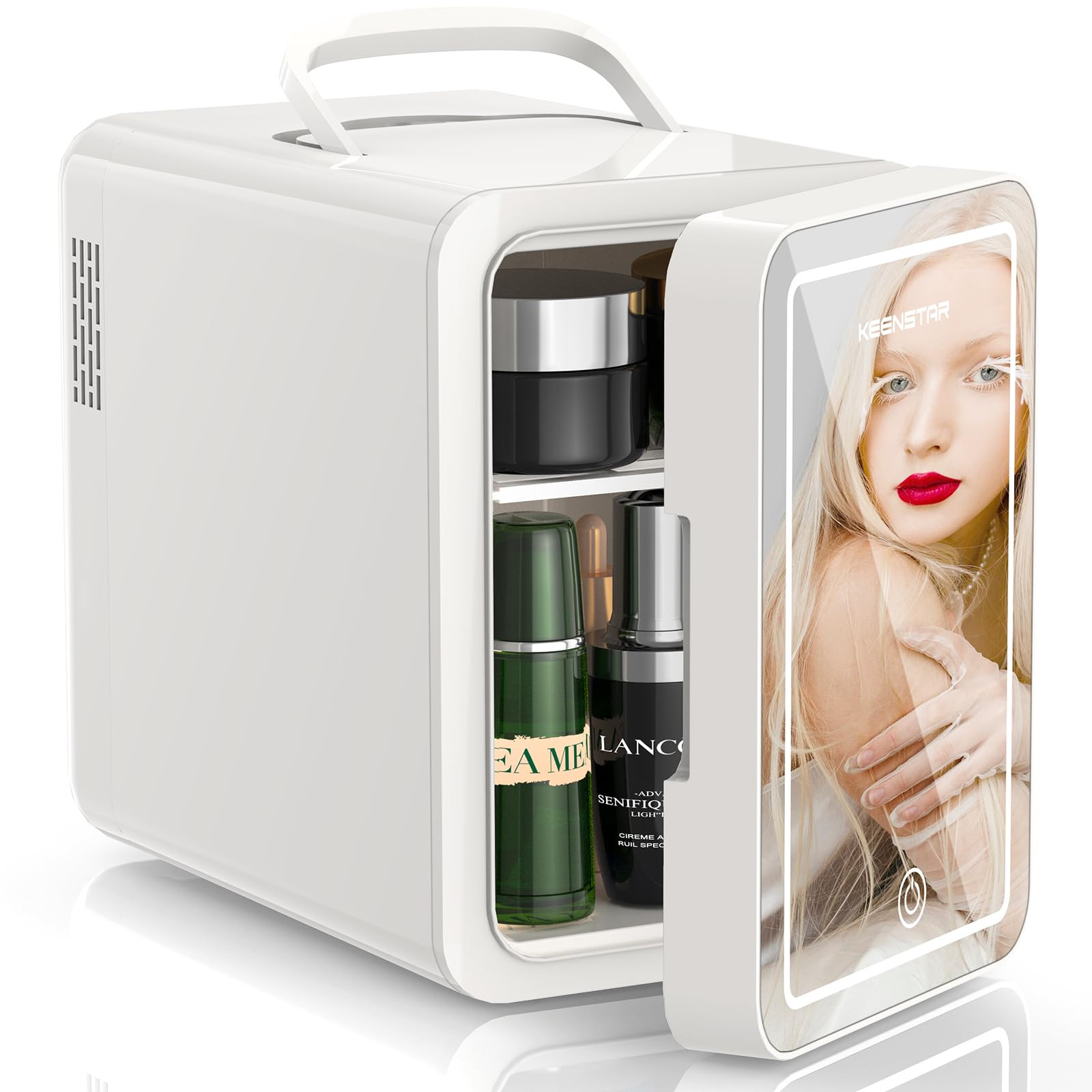1.6 L Mini Skincare Fridge (8 Can) with LED Mirror, Cooler & Warmer for Home/Car, Portable Thermo... | Amazon (US)