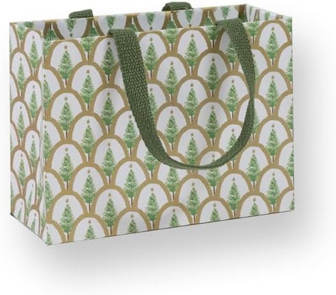 Caspari Deco Christmas Gold Small Square Gift Bag - 1 Each | Amazon (US)