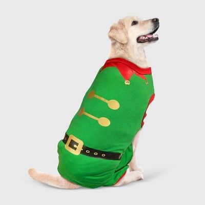 Holiday Elf Stretch Dog and Cat Matching Family Pajamas - Green - Wondershop™ | Target