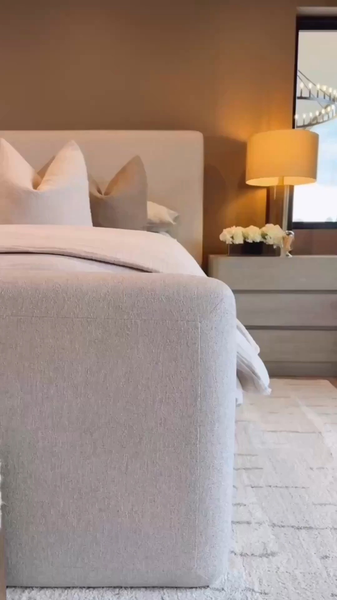 Neutral modern bedroom vibes. This minimalist bedframe paired with soft linen and cotton bedding creates the dream cozy setup. Loving the simple nightstand and clean decor details.
 #neutralbedroom #modernbedroom #bedroominspo #minimalistdecor #linenbedding #cottonbedding #neutralhome #modernhome #homedecor #bedroomdesign