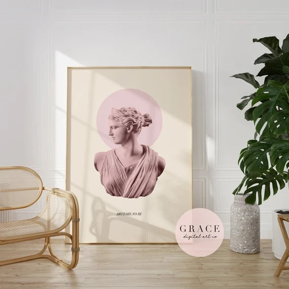 Ancient Aesthetic Statue Head Print  Artemis Print  - Etsy | Etsy (US)