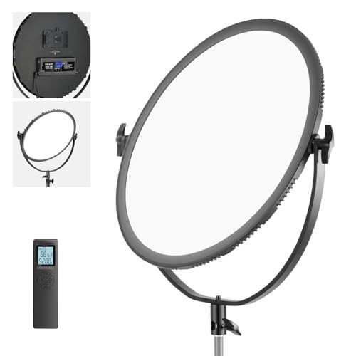 Neewer LED Bi-Color Studio Round Lighting, Ultra Thin Studio Edge Flapjack Light, 18''/45.5cm 70W Dimmable Portrait Light with AC Adapter/2.4G Wireless Remote (Battery/Light Stand Not Included) | Amazon (US)