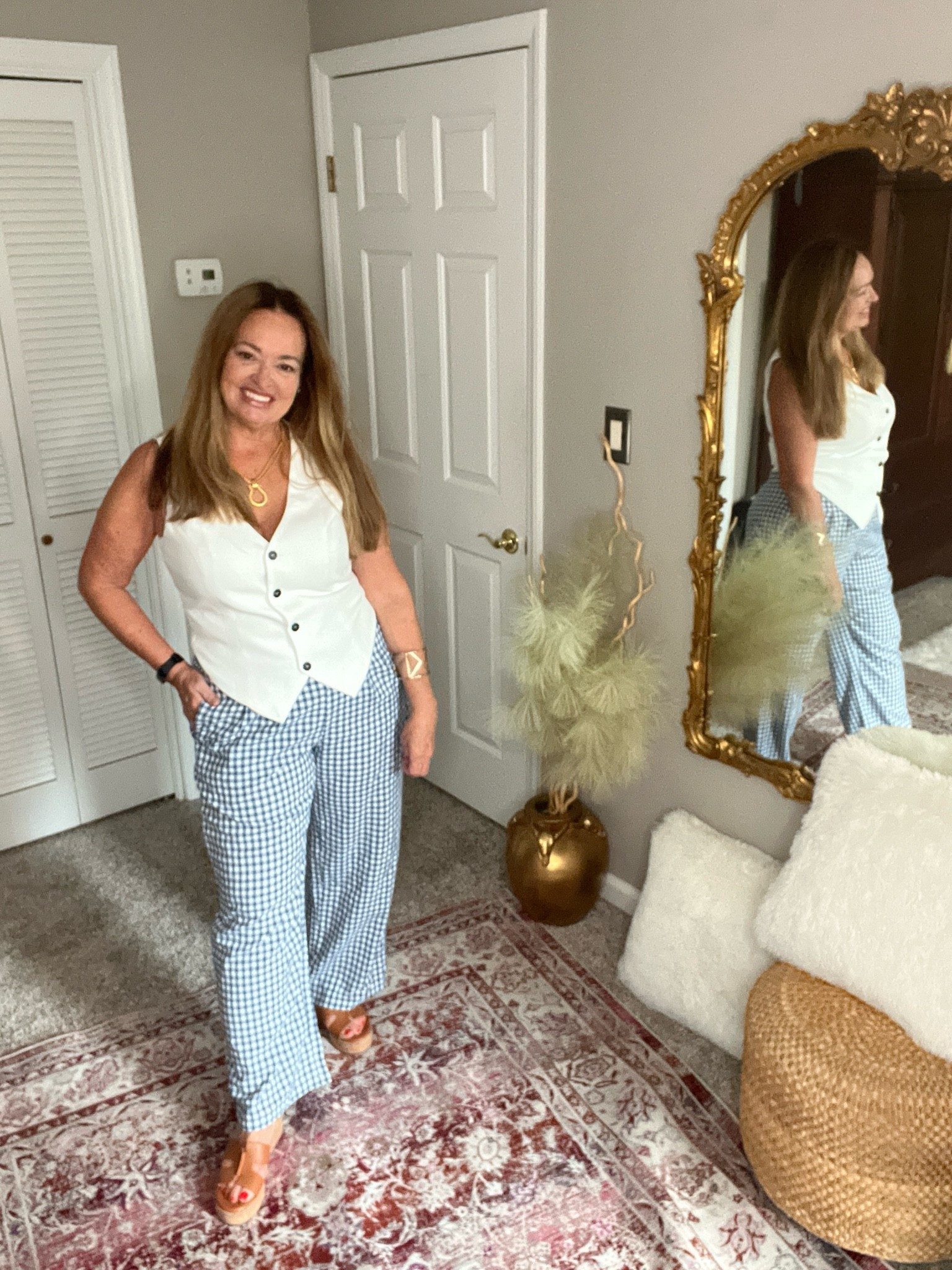 Gingham pants and white vest

#LTKActive #LTKSaleAlert #LTKmorningroutine