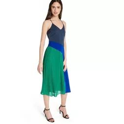 Women's Pleated Dress - CUSHNIE for Target (Regular & Plus) Blue/Green | Target