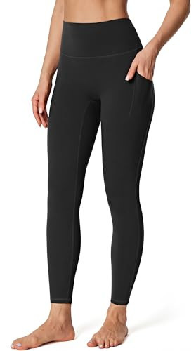 IUGA No Front Seam Leggings with Pockets for Women Buttery Soft Tummy Control Workout Leggings High Waisted Yoga Pants Black | Amazon (US)