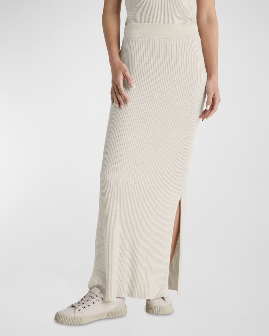 Georgie Rib-Knit Maxi Column Skirt | Neiman Marcus