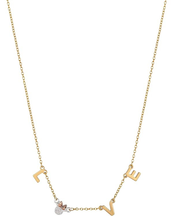 Amazon Essentials Disney Plated Cubic Zirconia Minnie Mouse Love Necklace | Amazon (US)
