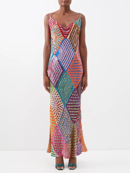 Ashish - Morocco Sequinned Georgette Maxi Dress - Womens - Multi | Matches (US)