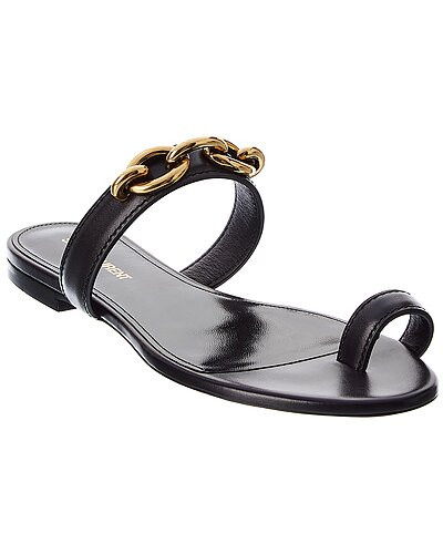 Saint Laurent Le Maillon Leather Sandal | Gilt