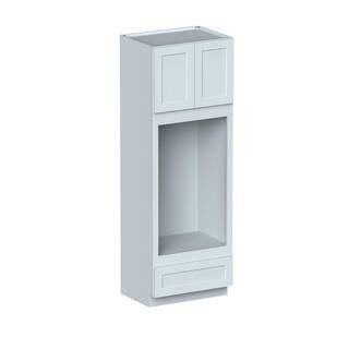 33 in. W x 27 in. D x 96 in. H Plywood Ready to Assemble Double Oven Cabinets in Dove Gray Full Overlay Design | The Home Depot
