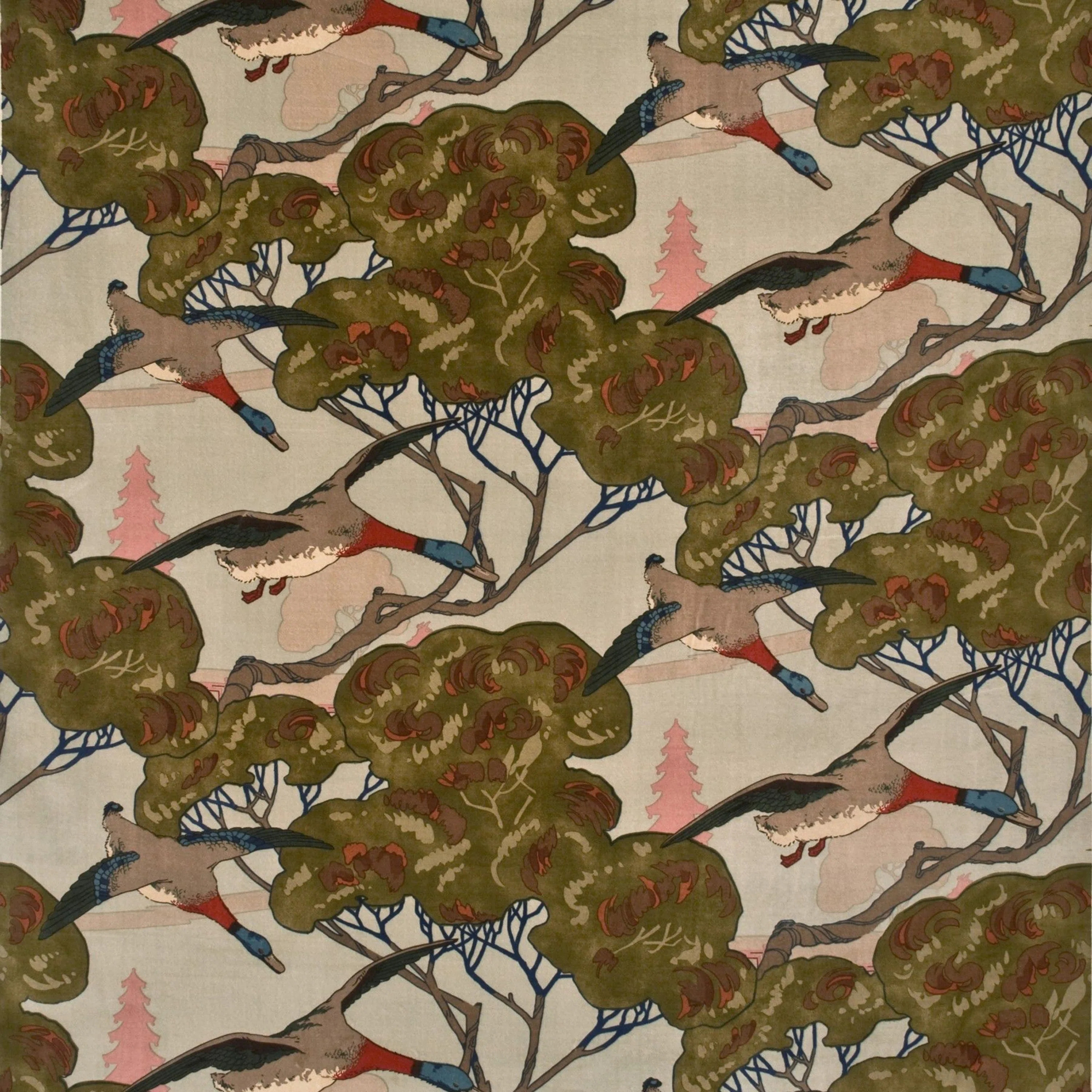 Country Weekend Flying Ducks Cotton Blend Performance Fabric | Perigold