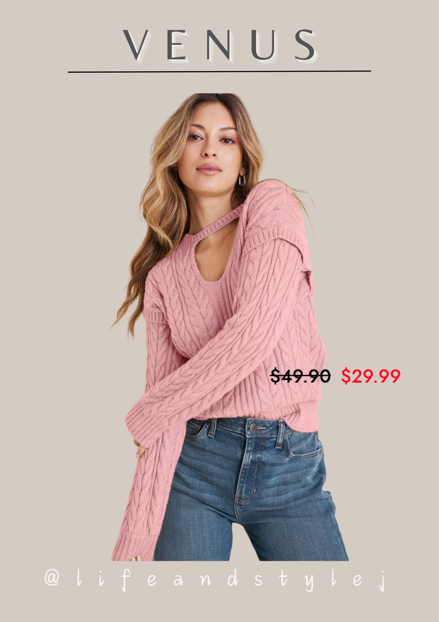 The Venus Cable Knit Cut-Out Sweater adds a unique twist to a classic design. Pair it with faux leather leggings and heeled boots for a sleek, modern look, or style it with high-waisted jeans and ankle booties for casual elegance. Add a statement necklace to highlight the cut-out detail! 

#LTKFindsUnder50 #LTKSeasonal #LTKSaleAlert