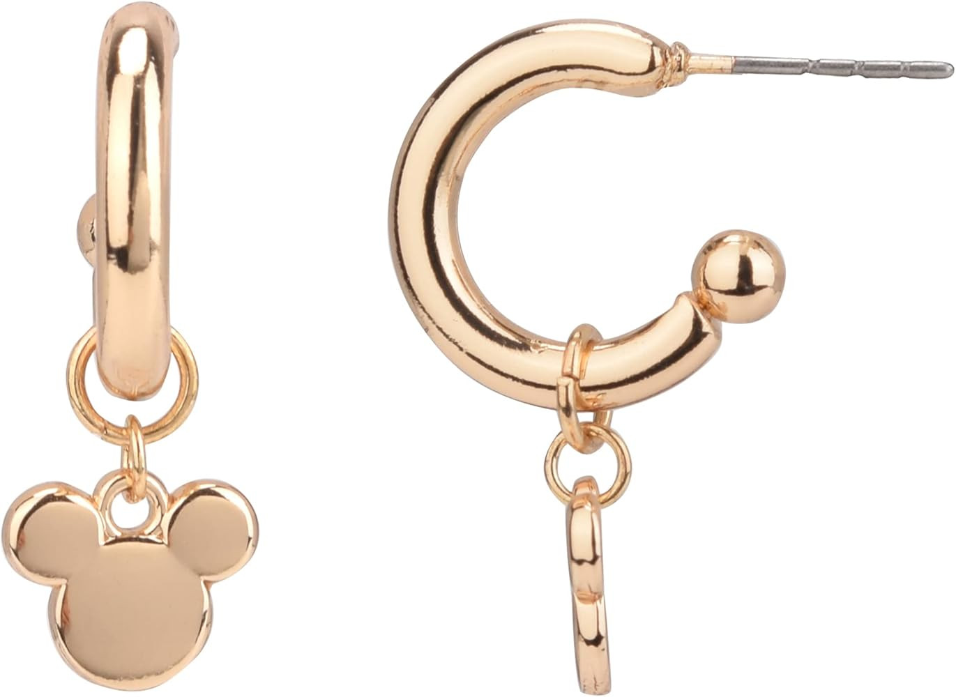 Disney Mickey Mouse Earrings, One Pair in Authentic Jewelry Gift Box, Hanging Huggie Hoop | Amazon (US)