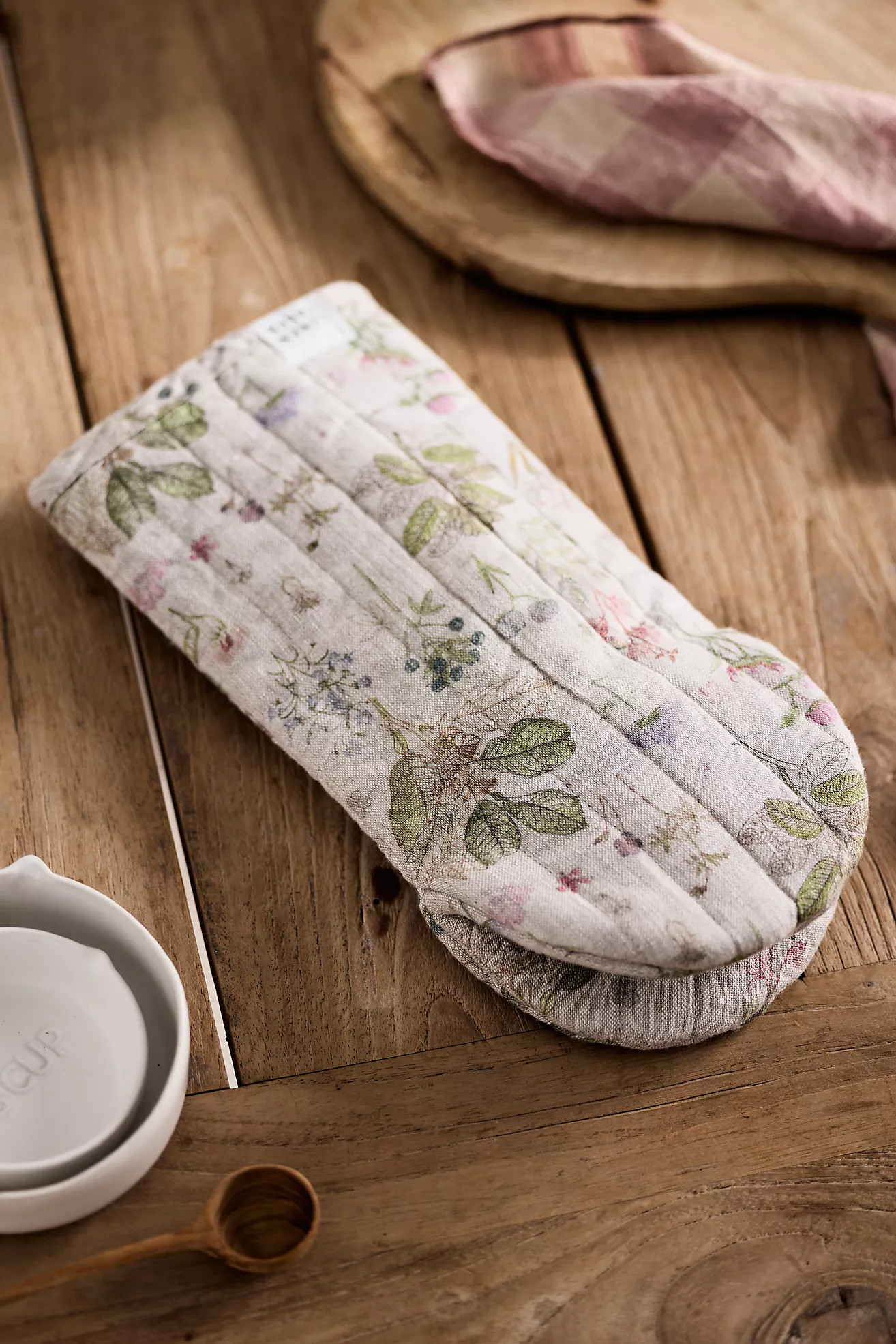 Botanical Linen Oven Mitt | Anthropologie (US)