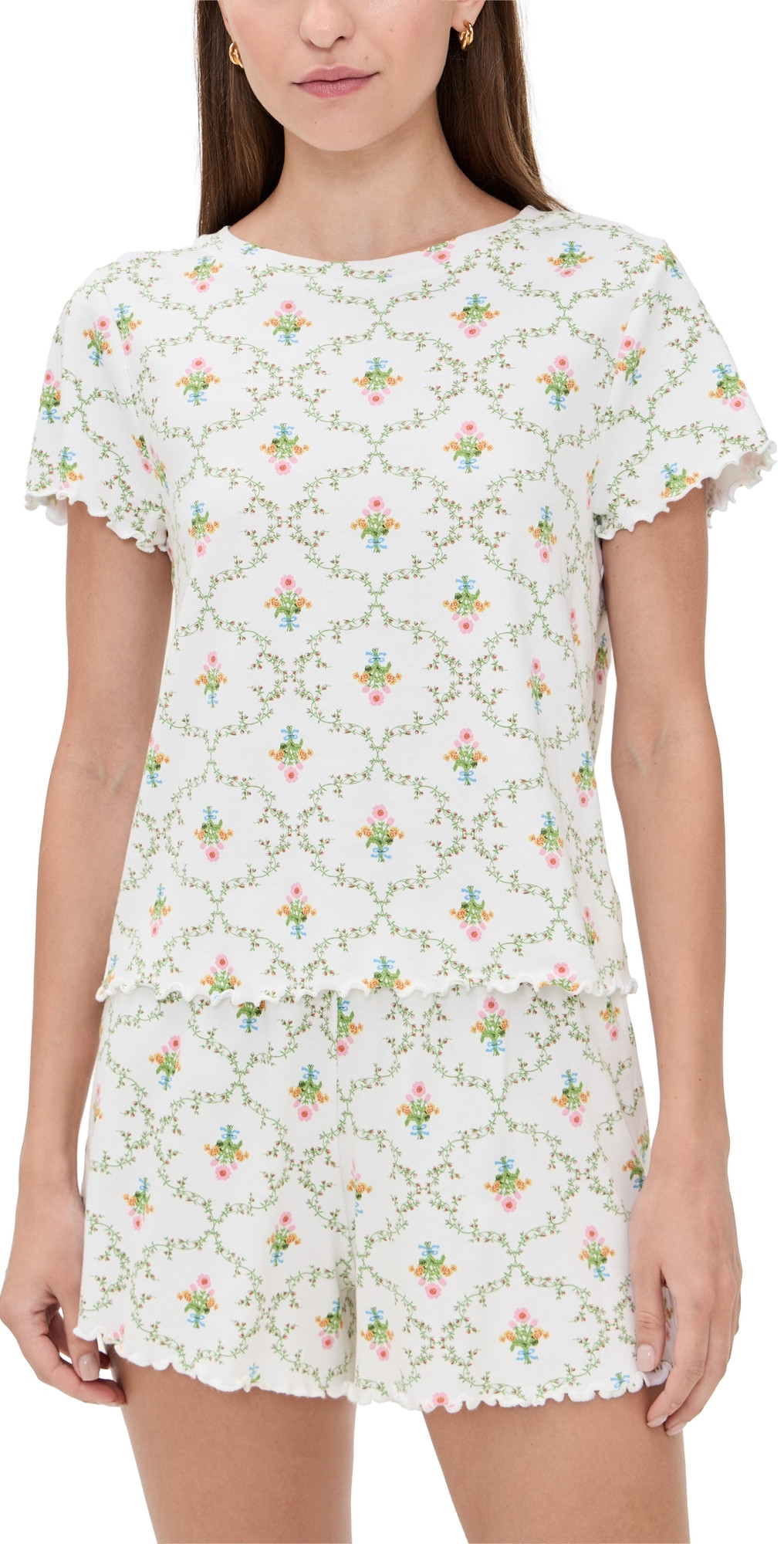 Hill House Home The Nina Short Pajama Set Pastel Trellis XS | Shopbop