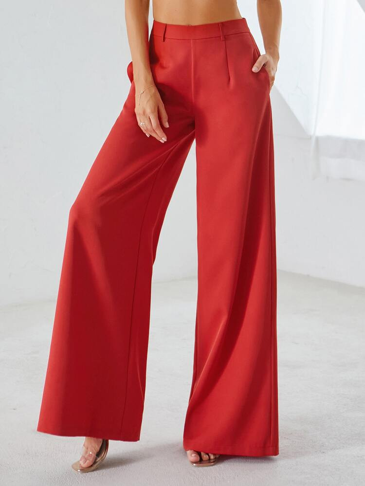 Double Crazy Zip Back Wide Leg Pants
       
              
              $17.99        
    $17.... | SHEIN