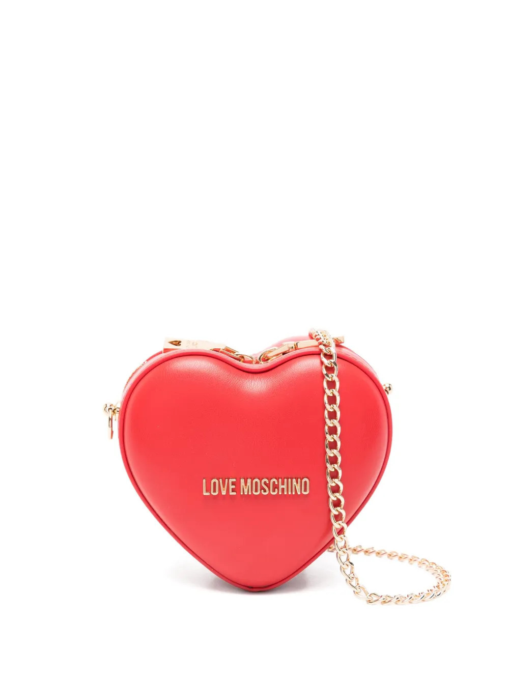 Love Moschino heart-shape chain-strap cross body bag - Red | Farfetch Global