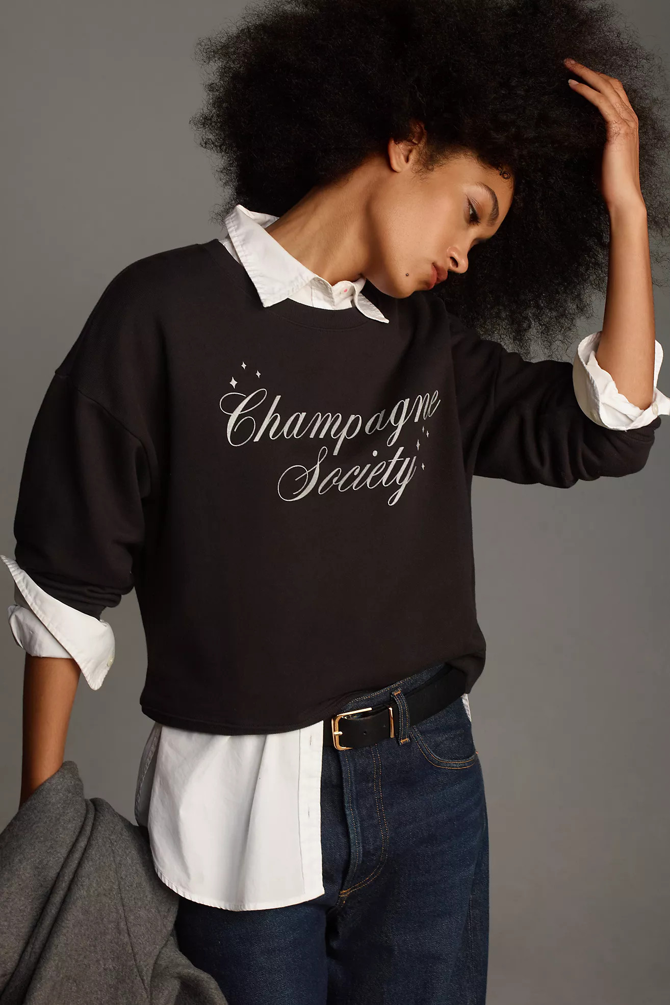 Maeve Champagne Society Graphic SweatshirtMaeveWrite a Review Reviews$61.60$88.00Limited Time!Col... | Anthropologie (US)