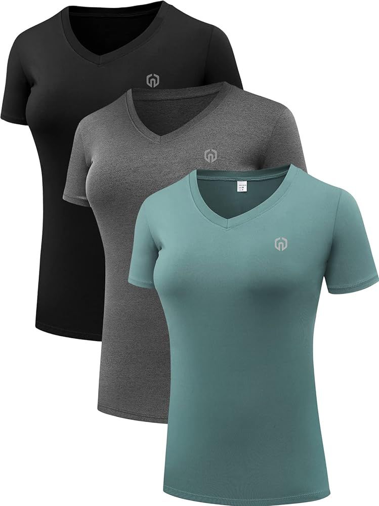 Neleus Women's 3 Pack Compression Workout Athletic Shirt | Amazon (US)