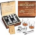 Anniversary Oaksea Gifts for Men Him Husband, Stainless Steel Engraved Whiskey Stones Glasses Set... | Amazon (US)