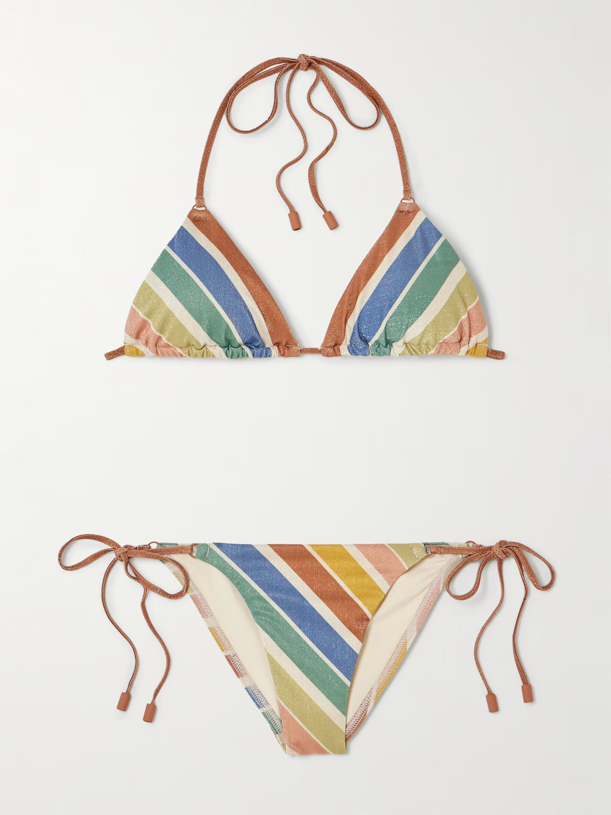 Everley metallic striped recycled bikini | NET-A-PORTER APAC