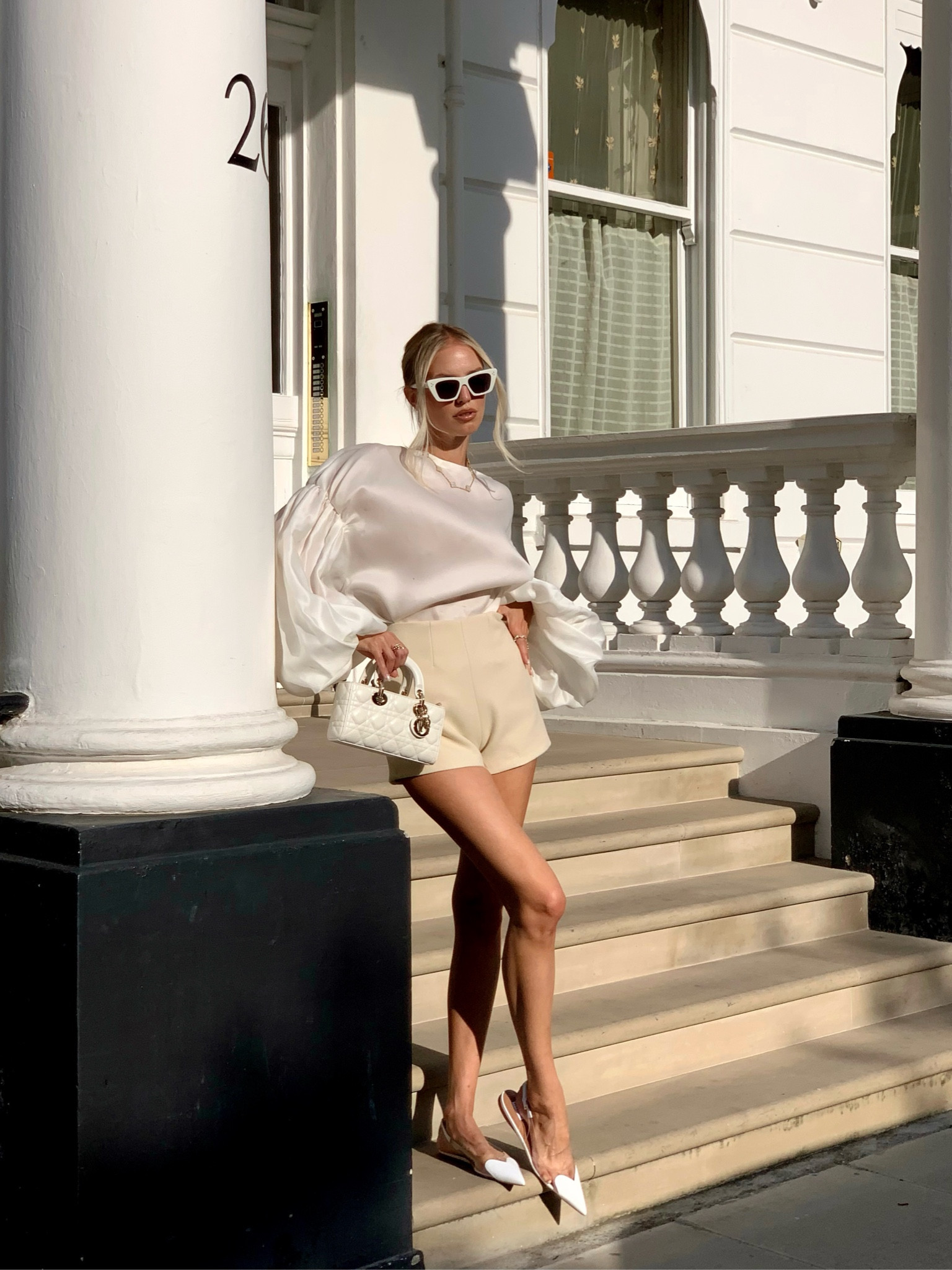 Khaite blouse x alaia flats x Dior D-Joy 🤍