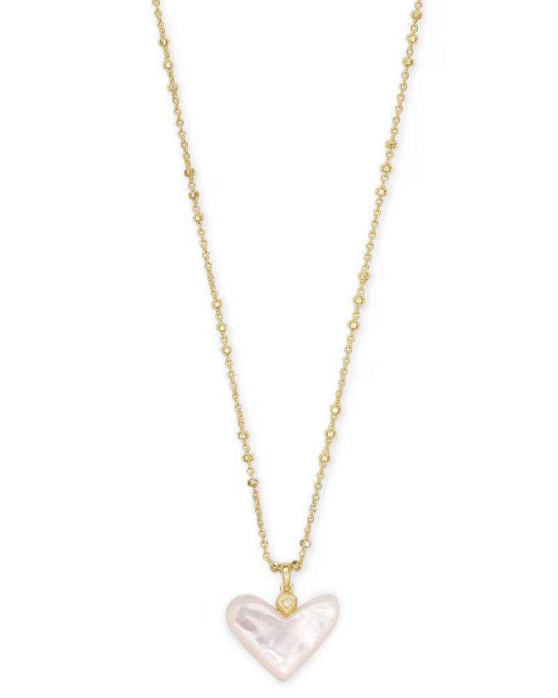 Poppy Heart Gold Pendant Necklace in Ivory Mother-of-Pearl | Kendra Scott