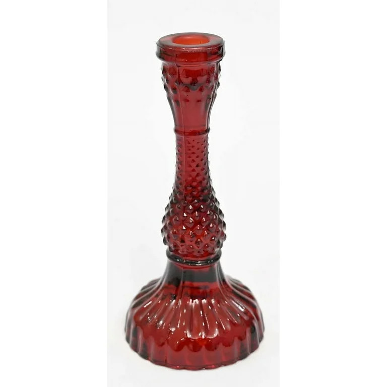 Large Red Glass Christmas Taper Candle Holder, 8.5", by Holiday Time | Walmart (US)