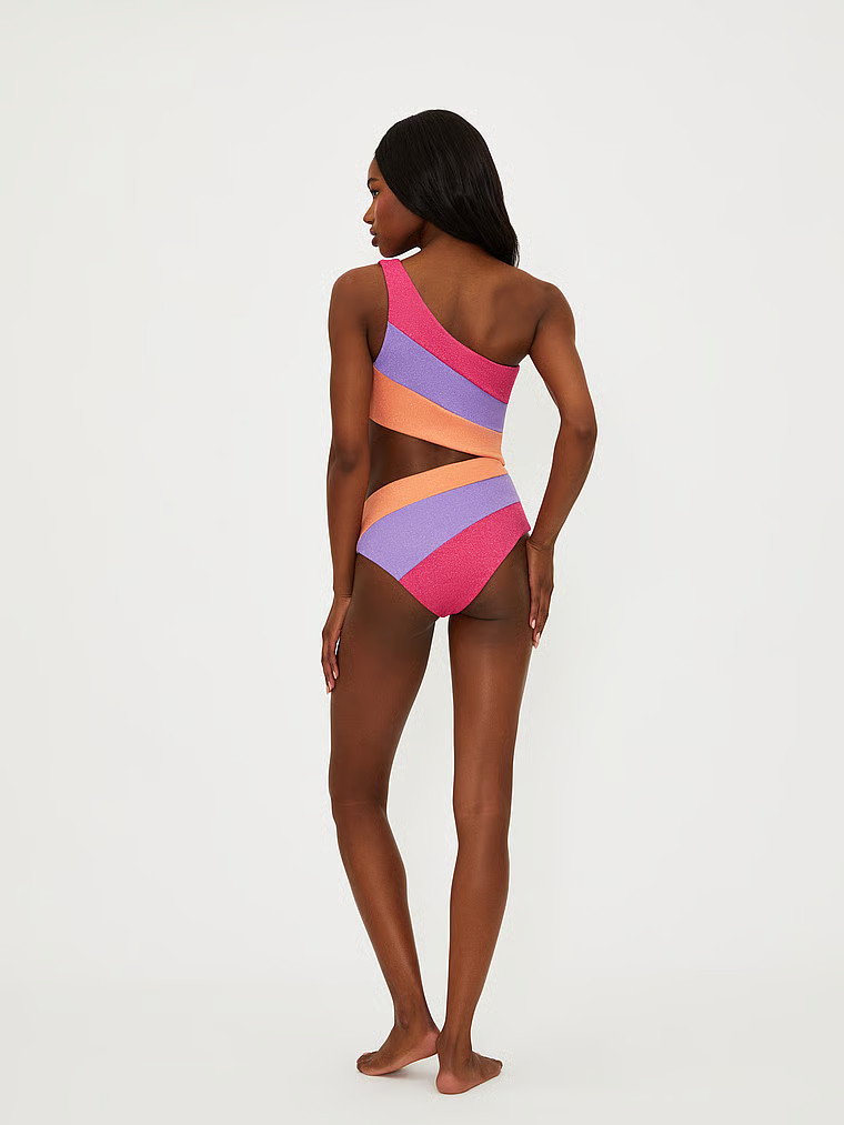 Buy Joyce Metallic One-Piece Swimsuit, Coral Bay Colorblock - Order One-Piece online - PINK US | Victoria's Secret (US / CA )