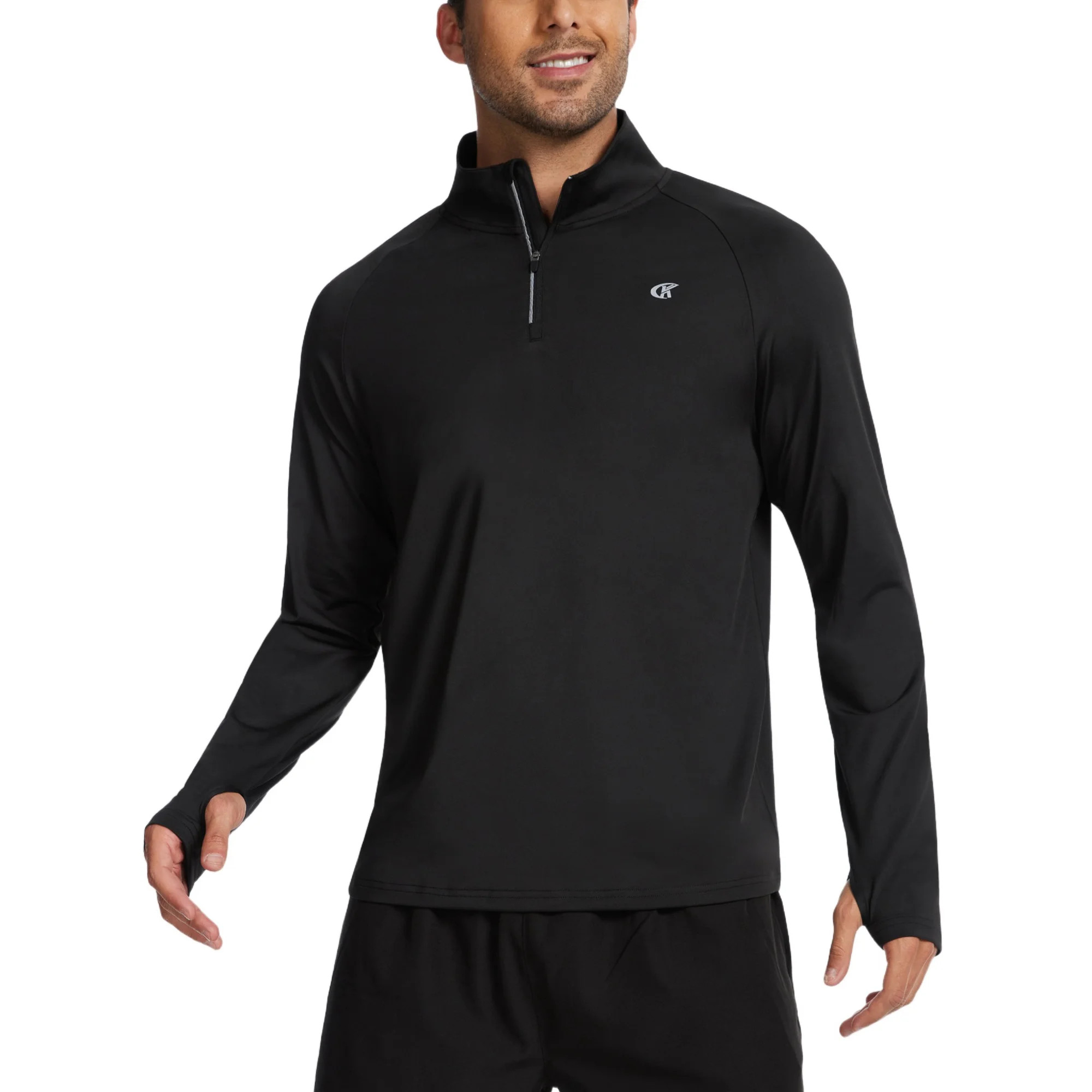 Taigaofy Men's Running Shirt Long Sleeve Quarter Zip Pullover Moisture Wicking UPF 50+ UV Protect... | Walmart (US)